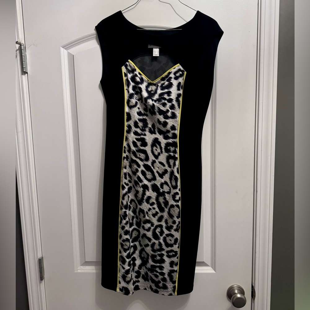 Joseph Ribkoff cheetah print bodycon dress size 8
